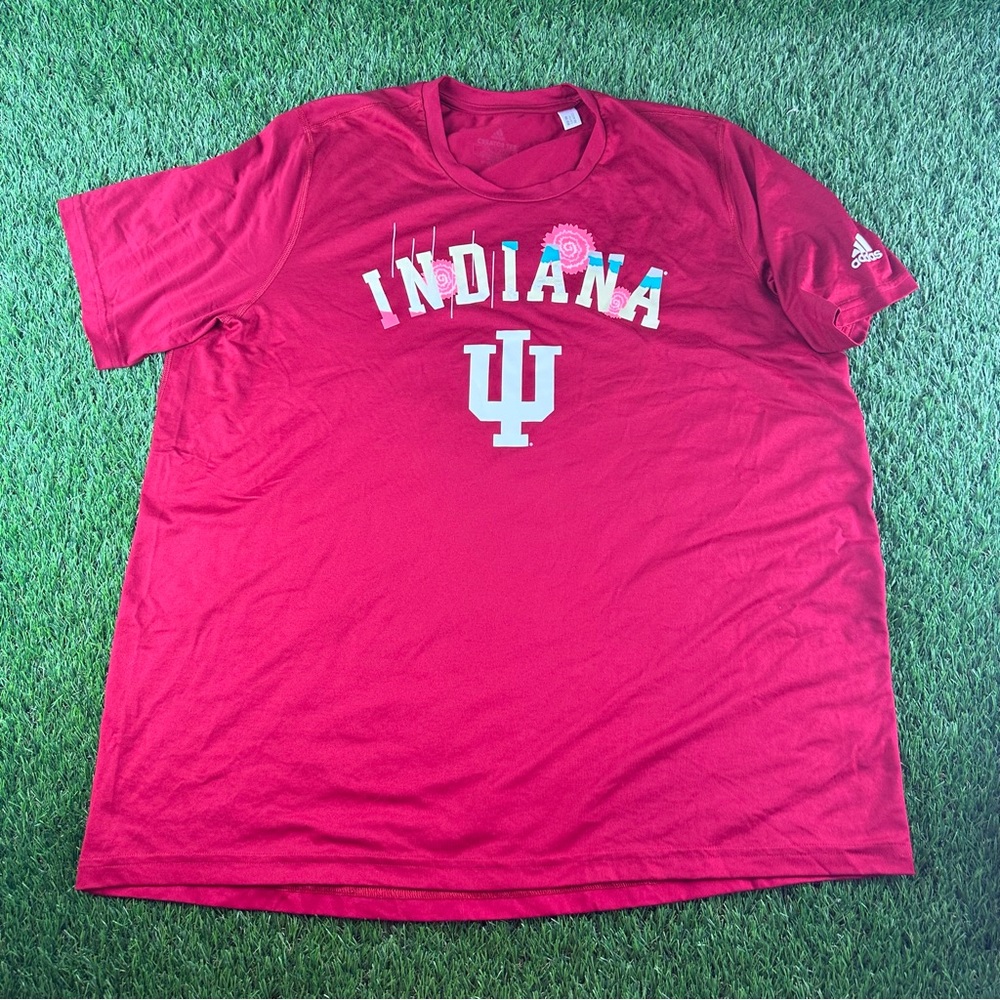 ADIDAS INDIANA HOOSIERS  BLACK EXCELLENCE Month Floral IU SS Shirt Mens 2XL TEAM